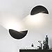 Modern Minimalist LED Up Down Wall Sconce Half Moon Shaped Light Fixture Warm White 3000K for Bedroom Living Room Hallway Black or White Aluminum(Dark)