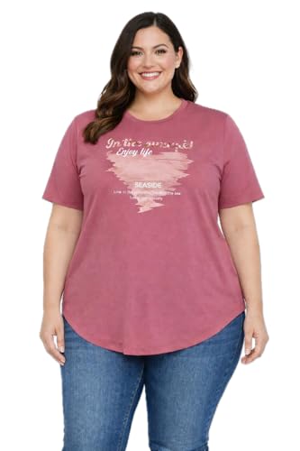 Image of In Love Women's Graphic Printed Cotton Plus Size Longline T-Shirt | Cotton fabric - soft longline T-shirt with easy plus-size fit