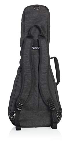 Image of Gator Cases Transit Series Lightweight Tenor Ukulele Gig Bag with Back Pack Straps and Rubberized Base, Charcoal Black Exterior (GT-UKE-TEN-BLK)