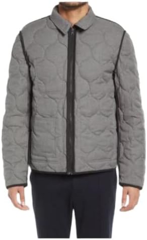 Ted Baker London Men's Schss Water Repellant Reversible Quilted Jacket Black With Gray SIze 7 - Image 3