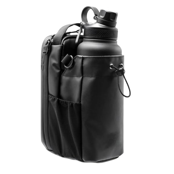 Magnetic Gym Bag Bottle Sling for Men & Women | Portable Water Bottle Holder with Strong Magnet, Zipper Storage Pockets & Adjustable Strap | Gym, Workout, Travel & Outdoor Use.-image-41