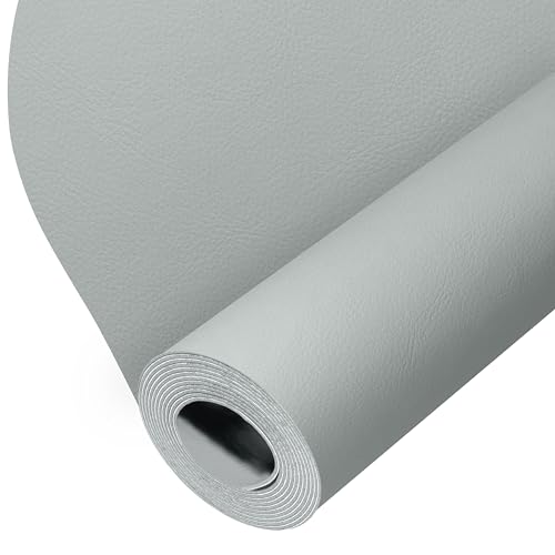 Image of ONine Leather Repair Patch，Leather Repair Tape, 12 x 48 inches Leather Repair Patch for Furniture,Vinyl Repair Kit，Leather Couch Patch，for Sofas, Furniture, Car Seats(Blue Gray-Litchi Grain)