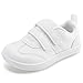 STQ KIDS Wide Toe Box Toddler Barefoot Shoes, Boys Girls First Walking Shoe Non Slip Zero Drop Fashion Sneakers, All White Infant 4