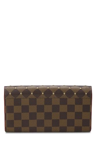 Pre-Loved Damier Ebene Studded Sarah NM, Red3