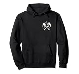 Dachdecker Handwerk Zunftzeichen mit Werkzeug auf Brust Pullover Hoodie
