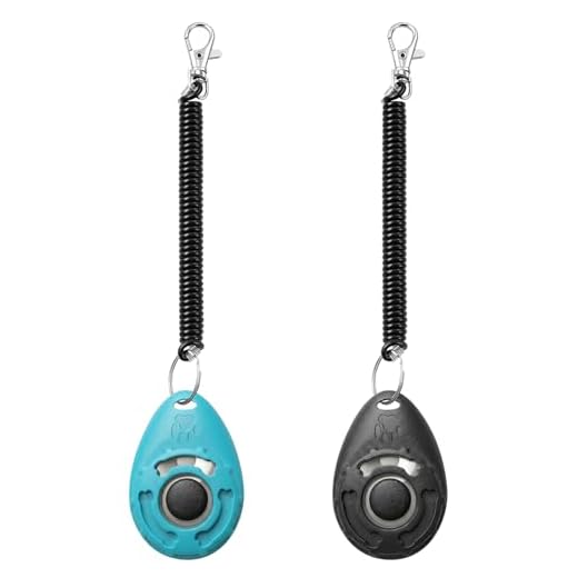 HoAoOo Clicker de entrenamiento para mascotas con correa de muñeca - Clickers de entrenamiento para perros (nuevo negro + azul)