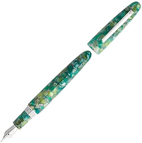 Estie Oversized Sea Glass & Rodio Fountain Pen Medium