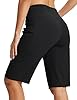 MoFiz Gym Shorts Womens Shorts Knee Length High Waisted Leggings with Pockets Summer Short Black XXL #2