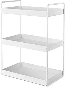 Shiok Decor 3-Tier Standing Rack, Kitchen/Bathroom Countertop Storage Shelf Organizer,Spice Storage Organizer White (Make In Inida, Powder Coating,Powdered Metal Steel)