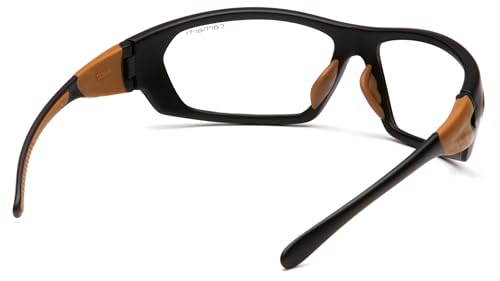 Carhartt Carbondale Safety Glasses with Clear Anti-fog Lens Black/Tan Frame, One Size