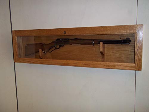 Oakwoodgunracks.com Locking Gun Display Cabinet Case For 30-30 With Golden Oak Finish #TOP5