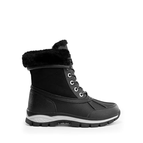 DREAM PAIRS Snow Boots for Women Waterproof Mid Calf Lace Up Duck Boots Warm Faux Fur FuzzyGo Bold Winter Boots for Outdoor2