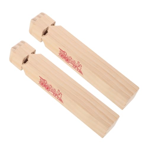 WESIEVYA 2個木製 列車の笛 こども用ホイッスル おもちゃ 音遊び 子供用フルート パーティー用品 記念品