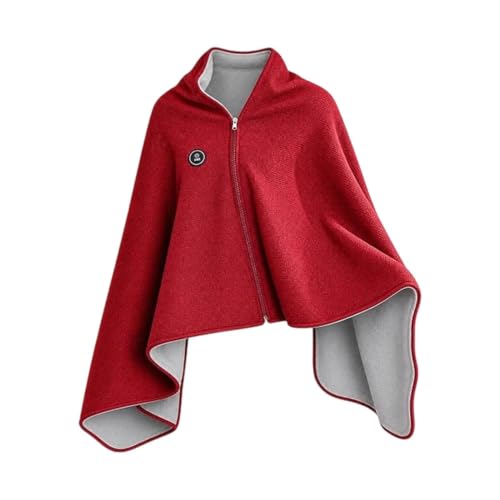 Heated Shawl Blanket for Women, Wearable USB Powered Wrap with 3 | Front Zipper Design for Hands-Free Movement, 3 Adjustable Tem