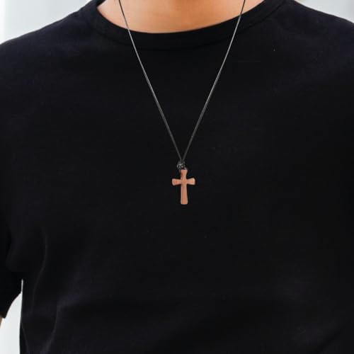 Collier pendentif croix en bois cadeau idéal pour communion