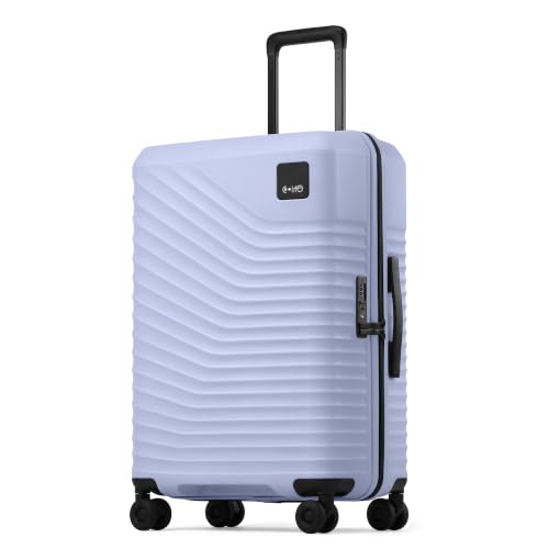 Image of Coolife Luggage, Lightweight PC Hardside Suitcase, Checked-Medium 24-Inch