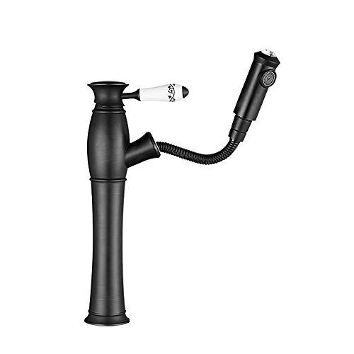 Robinet d'évier rétro noir mat et céramique classique pour un style haut de gamme