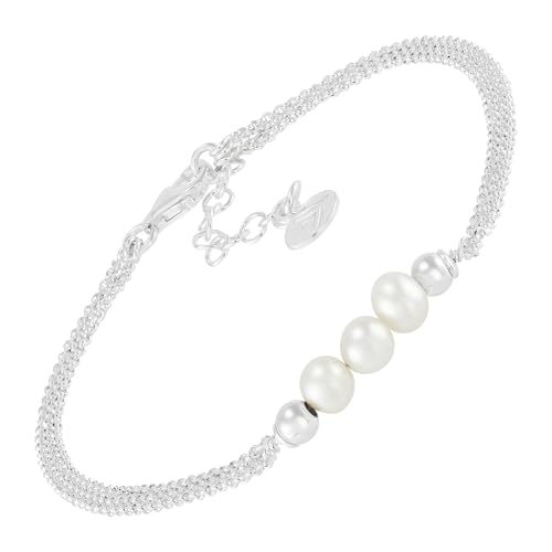 Silpada 'Pearl City' Sterling Silver Freshwater Pearl Chain Bracelet, 7