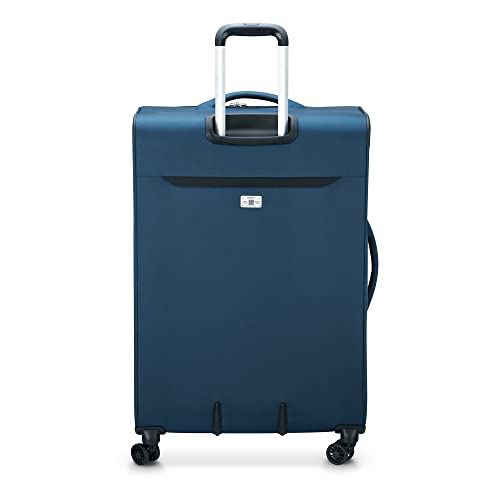 Image of DELSEY PARIS Sky Max 2.0 Softside Expandable Luggage with Spinner Wheels, Blue, Checked-Large, 28 Inch