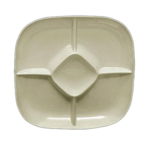 FSE PS1515V Chip & Dip Platter, 15", 5-Compartment, Square, Break-Resistant, Dishwasher Safe, BPA Free, Melamine, Passion Pearl, NSF