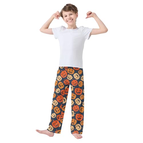 Halloween Pumpkin Pajama Pants Wide Leg Pj Bottoms Lounge Comfy Soft Casual Sleep Pants3
