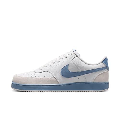 Nike Mens Court Vision Lo Suede Sneakers White OFF WHITE/WORK BLUE - Image 3