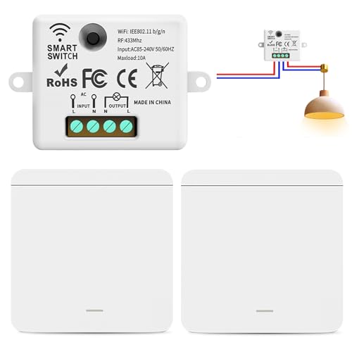 Vegena Interruttore Wireless con Ricevitore 433 MHz