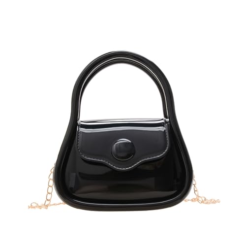 FuninCrea Mini Jelly Purse, PVC Mini Crossbody Bag for Women, Small Crossbody Purse with Handle and Chains Strap - Main Image