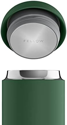 Fellow Carter Everywhere Travel Mug - Wide Mouth Vacuum-Insulated Stainless Steel Coffee and Tea Tumbler with Ceramic Interior, Cargo Green, 12 oz Cup