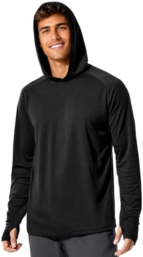 MIER Men's UPF 50+ Sun Hoodie Quick Dry Long Sleeve Shirts, Light...