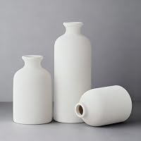 VOFSBSFE 3 Set Small Neutral Ceramic Vases for Home Decor