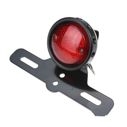 Feu Stop LED Moto avec Support de Plaque Noir Universel pour Bobber