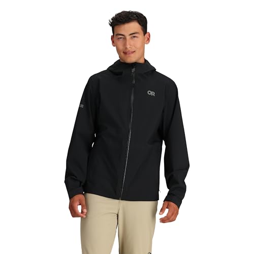 Outdoor Research Men's Stratoburst Stretch Rain Jacket, Black, L