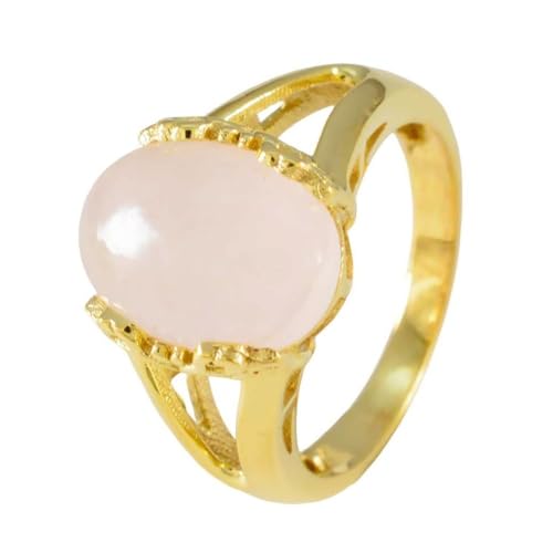 Image of 55Carat Choose Your Color Genuine Stone Ring 18K Gold Plated Oval Handmade Jewellery for Gift Sizes 4-13
