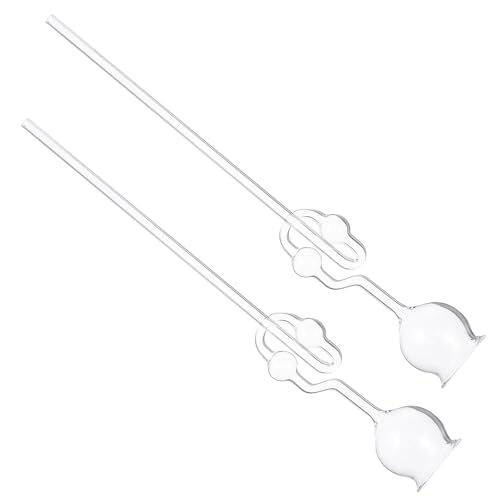 GETAJGHSD 2pcs Borosilicate Glass Safety Funnels with Dual Bulbs Long Stem Scientific Lab Funnels for Chemical Experiments and Co2 Collection for School and Industrial Use