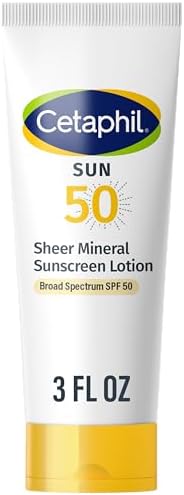 Cetaphil Sheer Mineral Sunscreen Lotion, Face & Body, SPF 50, 3oz