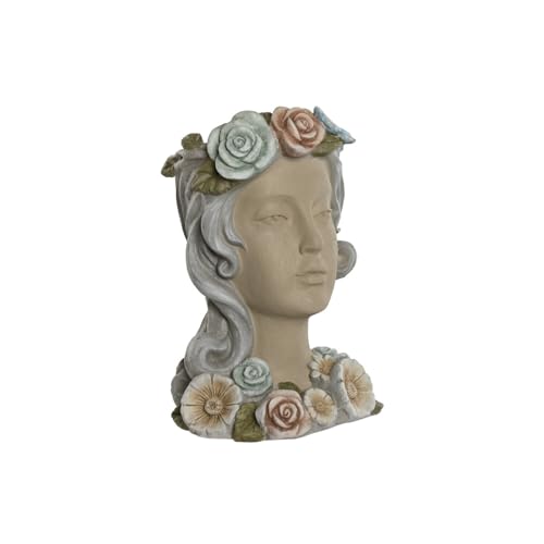 Macetero Magnesia 32X30X48 Chica Flores Crema