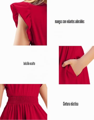 Vestido de algodón A-Line para niñas con mangas voladoras de 5 a 13 años 5
