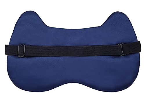 Image of Jenna Sleep Eye Mask with Super Smooth And Adjustable Strap- Super Soft & Cozy, Blindfold and Travelling (Silk Flamingo Blue Gel)
