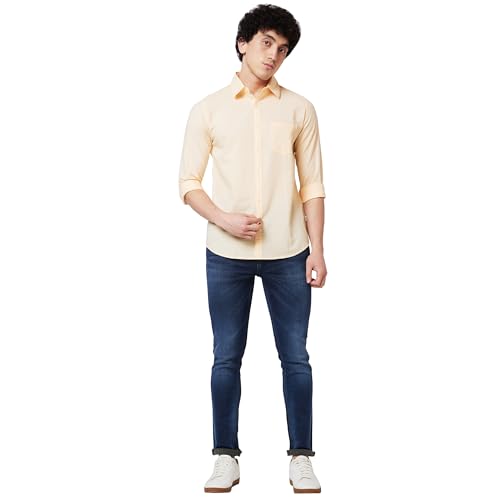 Image of Spykar Men's Regular Fit N /A Full Sleeve Solid Casual Shirts