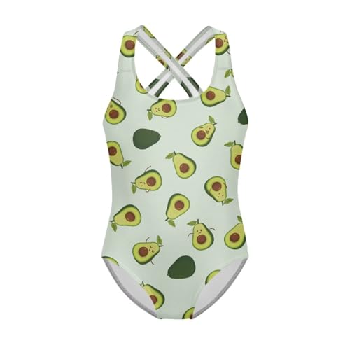 One Pieces Swimsuit for Girls Crew Neck Cute Swimwear Bathing Suits for Summer Hawaiian Quick-Dry 5-14 Years