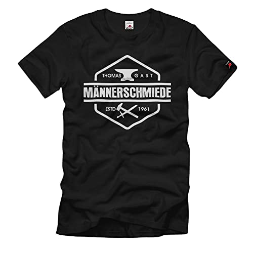 T-shirt pour homme forgeron Thomas Gast 36574 noir anti-déformation