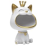 ✔️ Forme : Chat Linnea Vide Poche en Plastique Personnage Chat Royal Collection Galerie d\'art Blanc