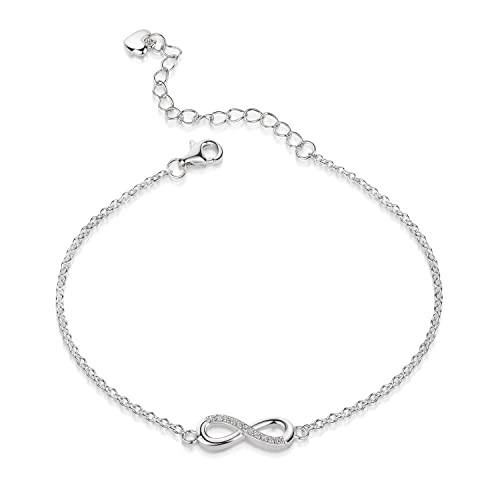 XAANA AMZ0551 - Pulsera para mujer con símbolo de infinito, circonita, 20 cm, plata de ley 925 Cover