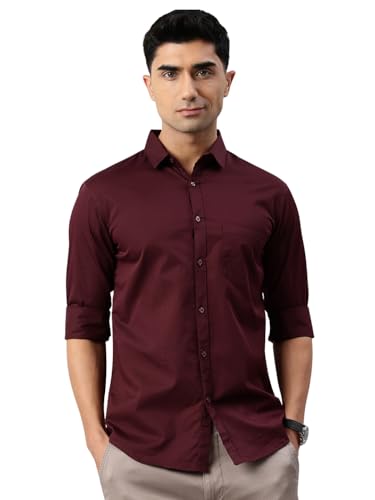 Image of Majestic Man Men's Cotton Slim Fit Solid Casual Shirt