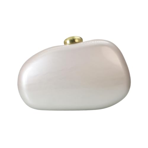 Image of Women Elegant Acrylic Stone Shape Chain Crossbody Bag Chic Marble Shell Purse Wedding Handbag for Banquet Party