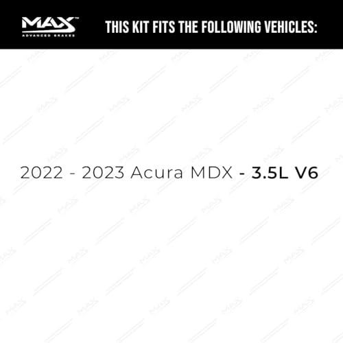 Image of Max Advanced Brakes Front & Rear Brake Kit Compatible With 2022 2023 Acura MDX Replacement Premium OE Disc Brake Rotors and Ceramic Brake Pads