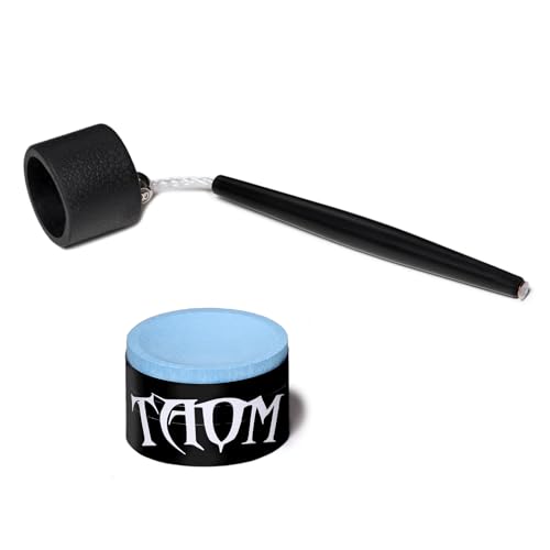 TAOM Pyro Billiard Pool Cue Premium Chalk - Blue - with Chalk Holder