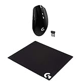 Logitech G G640 Large Cloth Gaming Mousepad - Black & G305 Lightspeed Wireless Gaming Mouse, Black