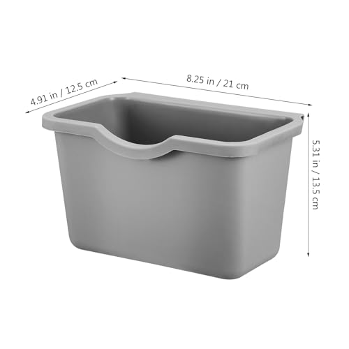 Caneca de basura pequeña para cocina gris montada en pared miniatura 6